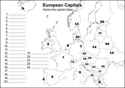 Europe Map Quiz With Capitals Alyssa Marianna